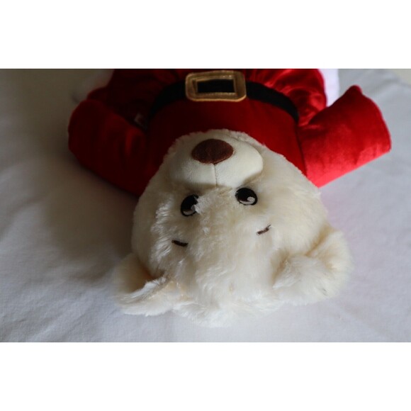 Build A Bear Workshop 15" Teddy Bear Plush Off-White Brown Red Santa Dress - Picture 8 of 14